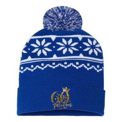 60 And Fabulous 60 Year Old Crown 1963 60th Birthday USA-Made Snowflake Beanie