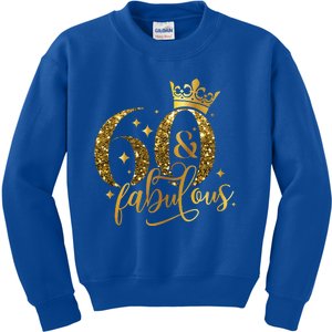 60 And Fabulous 60 Year Old Crown 1963 60th Birthday Kids Sweatshirt