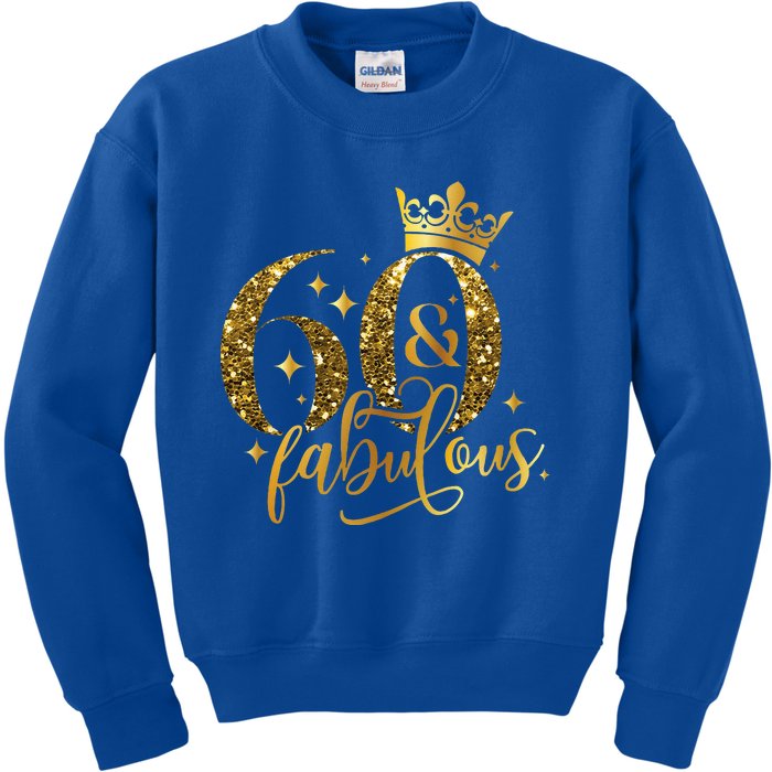 60 And Fabulous 60 Year Old Crown 1963 60th Birthday Kids Sweatshirt