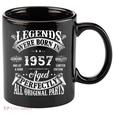 65 Birthday 1957 Gift Vintage 65 Birthday 11oz C Handle Ceramic Mug