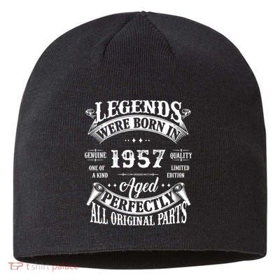 65 Birthday 1957 Gift Vintage 65 Birthday Sustainable Beanie