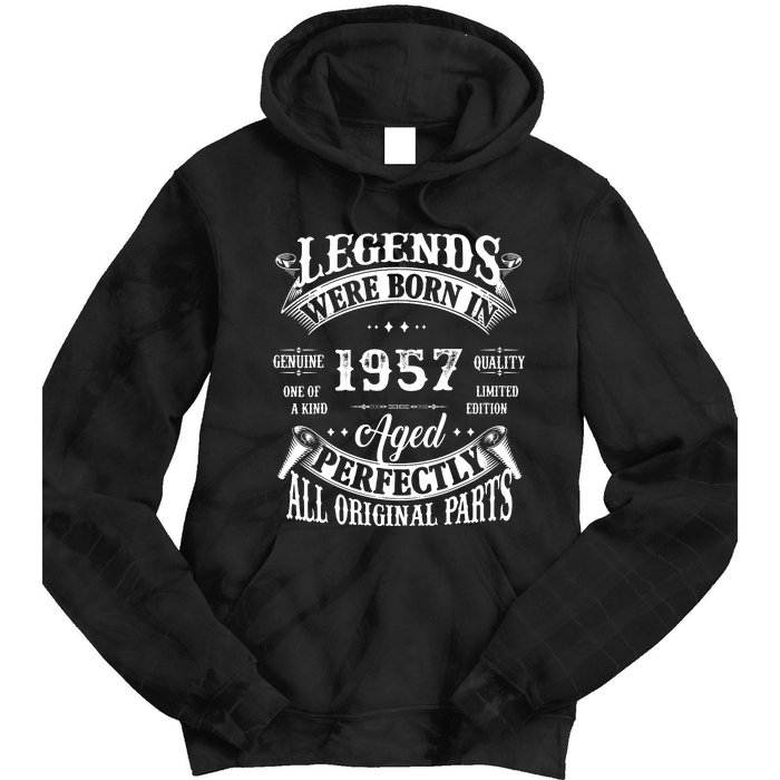 65 Birthday 1957 Gift Vintage 65 Birthday Tie Dye Hoodie