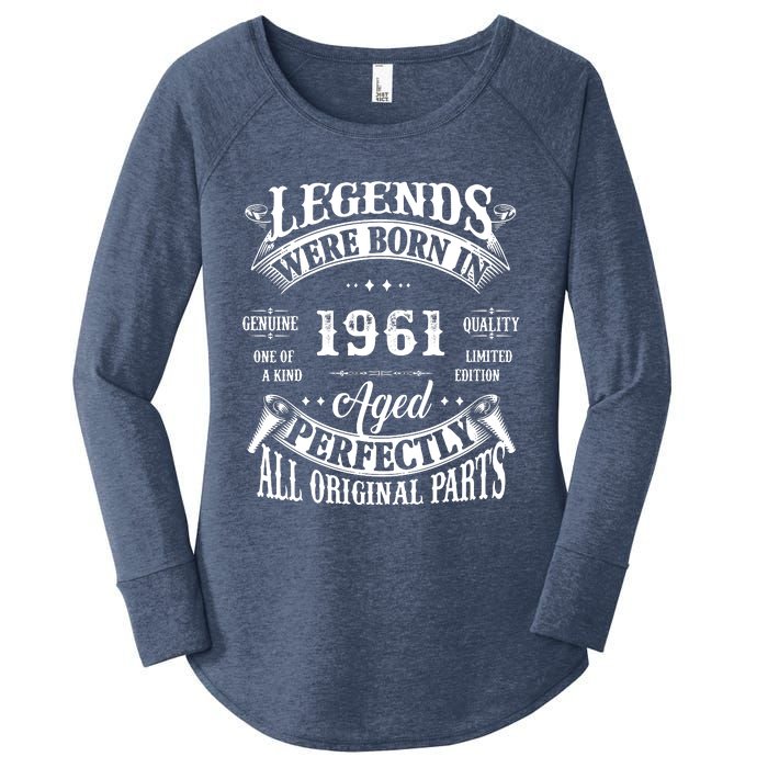 61 Birthday 1961 Gift Vintage 61 Birthday Women's Perfect Tri Tunic Long Sleeve Shirt