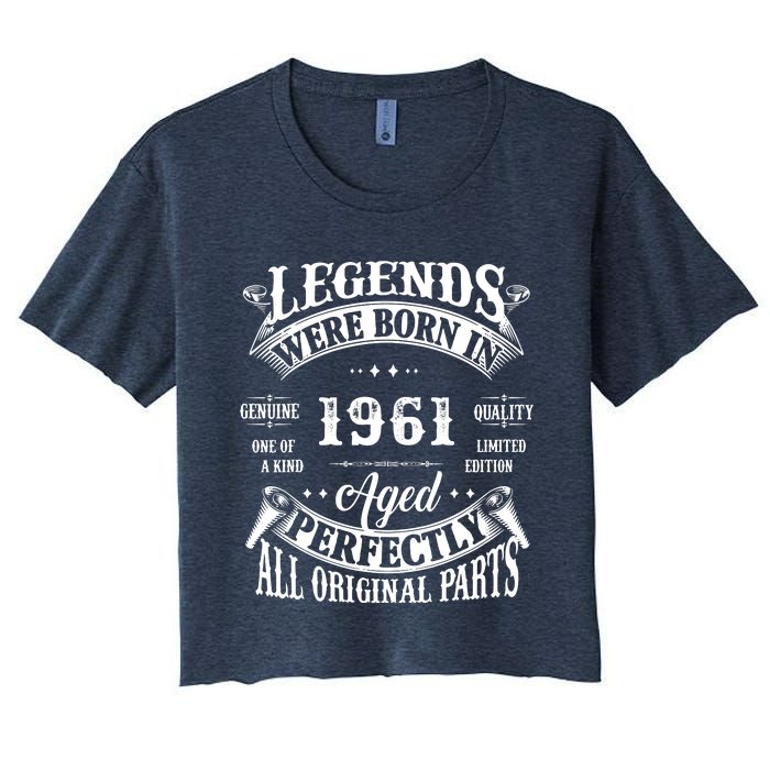 61 Birthday 1961 Gift Vintage 61 Birthday Women's Crop Top Tee