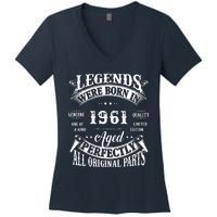 61 Birthday 1961 Gift Vintage 61 Birthday Women's V-Neck T-Shirt