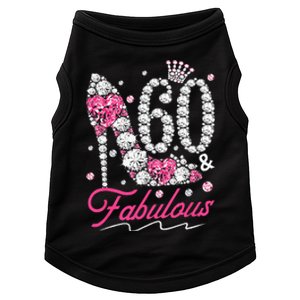 60th Birthday 60 & Fabulous Pink 60 Years Old Diamond Shoes Doggie Tank