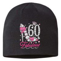 60th Birthday 60 & Fabulous Pink 60 Years Old Diamond Shoes Sustainable Beanie