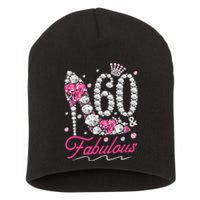 60th Birthday 60 & Fabulous Pink 60 Years Old Diamond Shoes Short Acrylic Beanie