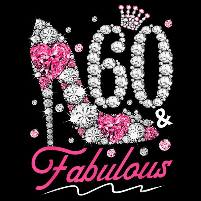 60th Birthday 60 & Fabulous Pink 60 Years Old Diamond Shoes Drawstring Bag