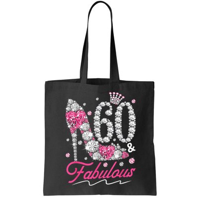 60th Birthday 60 & Fabulous Pink 60 Years Old Diamond Shoes Bag