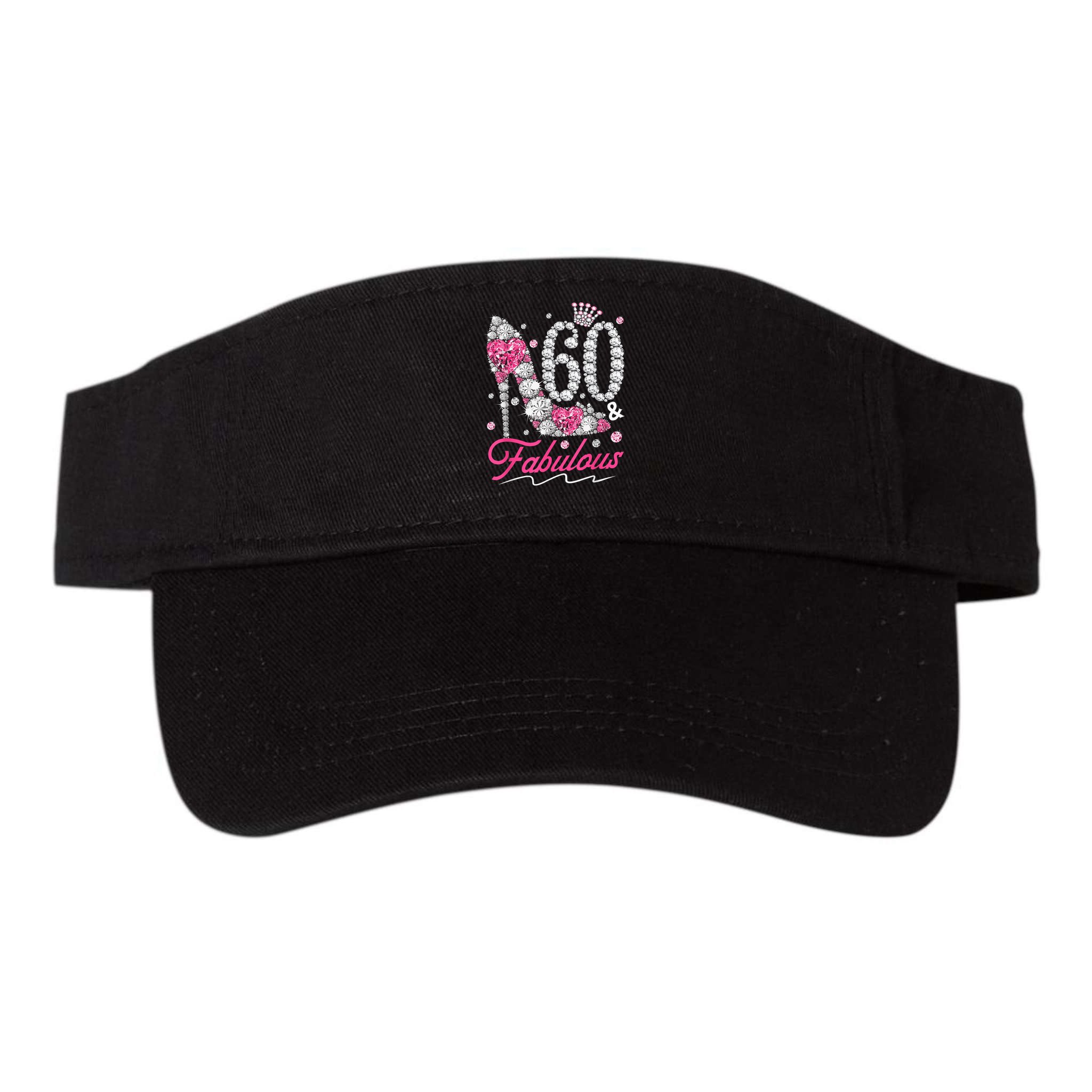 60th Birthday 60 & Fabulous Pink 60 Years Old Diamond Shoes Visor
