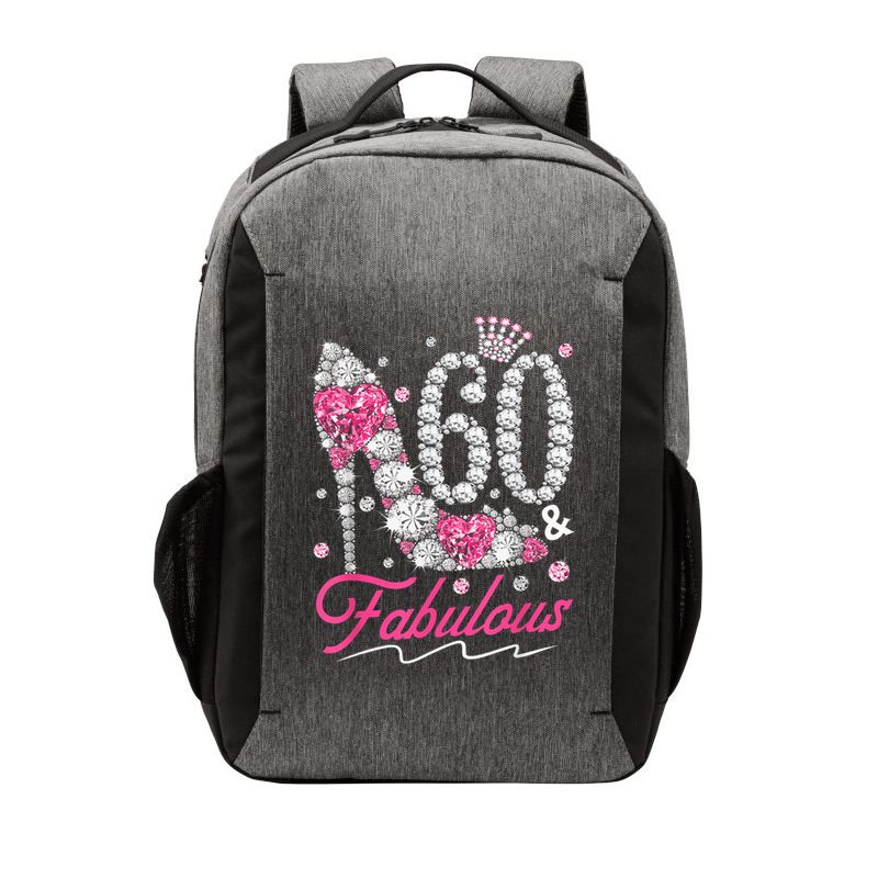 60th Birthday 60 & Fabulous Pink 60 Years Old Diamond Shoes Vector Backpack