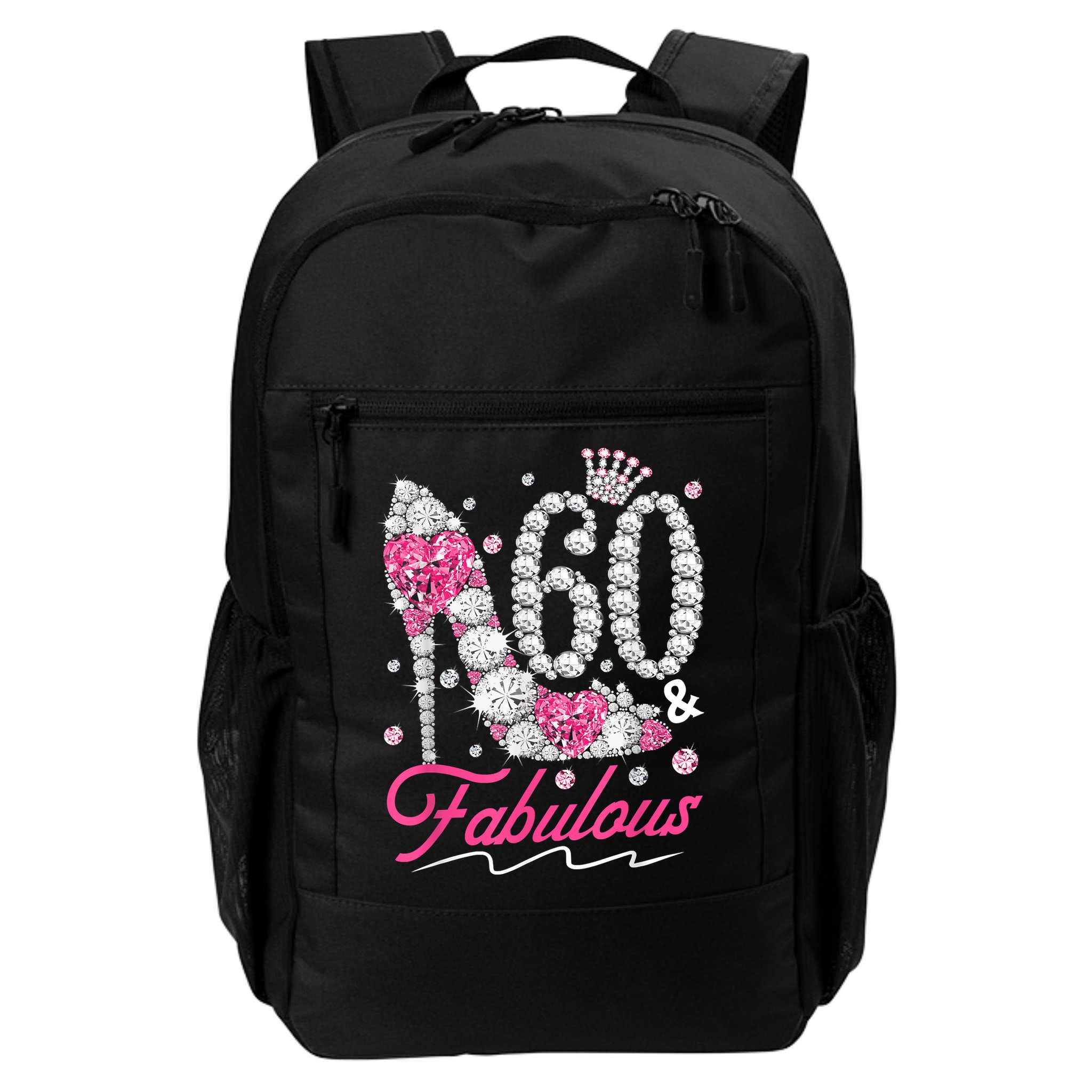 60th Birthday 60 & Fabulous Pink 60 Years Old Diamond Shoes Backpack