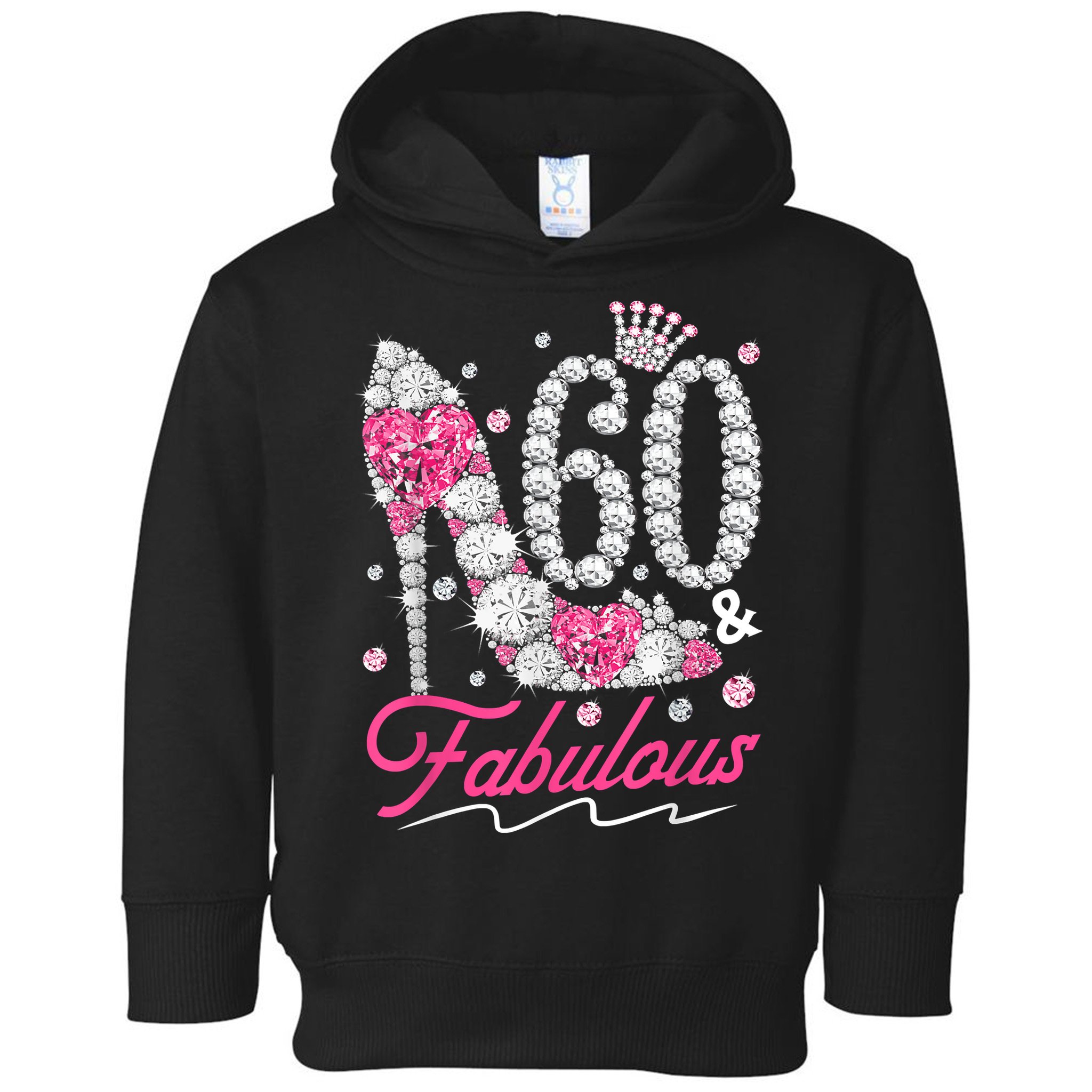 60th Birthday 60 & Fabulous Pink 60 Years Old Diamond Shoes Toddler Hoodie