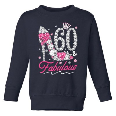 60th Birthday 60 & Fabulous Pink 60 Years Old Diamond Shoes Toddler Sweatshirt