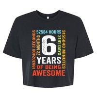 6th Birthday 6 Years Old Vintage Retro 72 Months Boy Girl Bella+Canvas Jersey Crop Tee