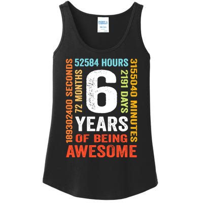 6th Birthday 6 Years Old Vintage Retro 72 Months Boy Girl Ladies Essential Tank