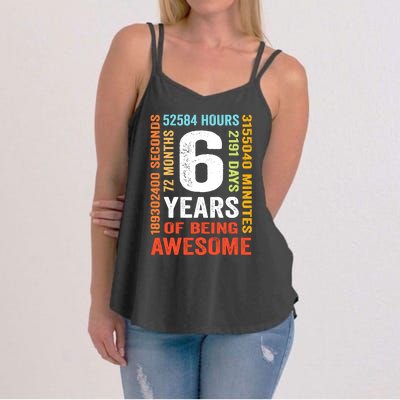 6th Birthday 6 Years Old Vintage Retro 72 Months Boy Girl Women's Strappy Tank