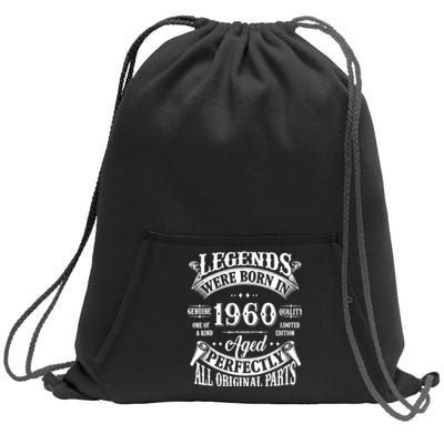 64th Birthday 64 Years Old Vintage Legends Born In 1960 Sweatshirt Cinch Pack Bag