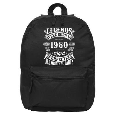 64th Birthday 64 Years Old Vintage Legends Born In 1960 16 in Basic Backpack