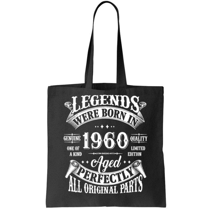 64th Birthday 64 Years Old Vintage Legends Born In 1960 Tote Bag