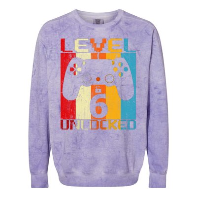 6th Birthday Colorblast Crewneck Sweatshirt