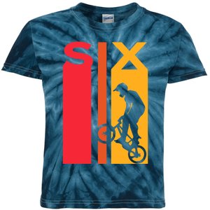 6th Birthday 6 Years Old Bmx Bike Lover Bday Funny Kids Tie-Dye T-Shirt