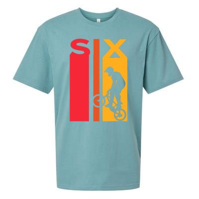 6th Birthday 6 Years Old Bmx Bike Lover Bday Funny Sueded Cloud Jersey T-Shirt