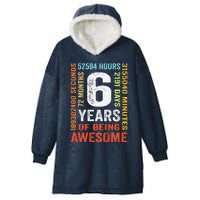 6th Birthday 6 Years Old Vintage Retro 72 Months Hooded Wearable Blanket