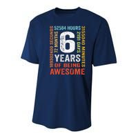 6th Birthday 6 Years Old Vintage Retro 72 Months Youth Performance Sprint T-Shirt