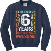 6th Birthday 6 Years Old Vintage Retro 72 Months Kids Sweatshirt