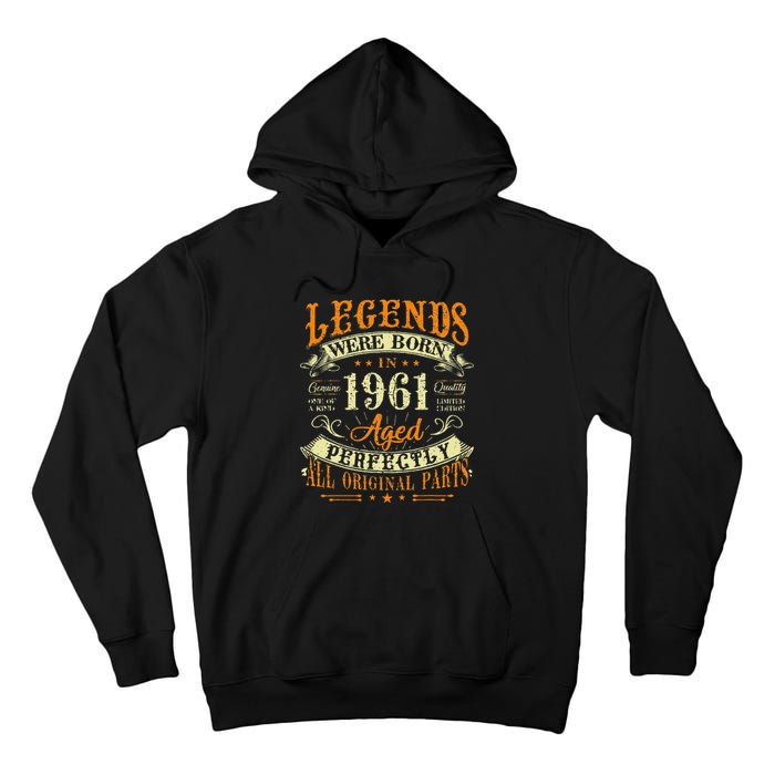 62th Birthday 62 Years Old Vintage Legends Born In 1961 Tall Hoodie