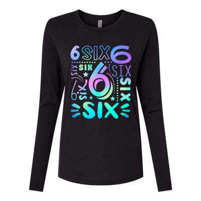 6th Birthday 6th Birthday Birthday Womens Cotton Relaxed Long Sleeve T-Shirt