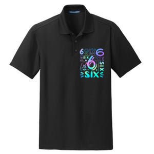 6th Birthday 6th Birthday Birthday Dry Zone Grid Polo