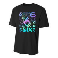 6th Birthday 6th Birthday Birthday Youth Performance Sprint T-Shirt