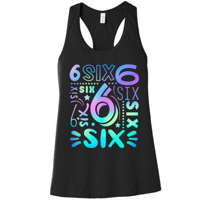 6th Birthday 6th Birthday Birthday Women's Racerback Tank