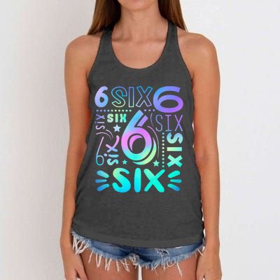 6th Birthday 6th Birthday Birthday Women's Knotted Racerback Tank