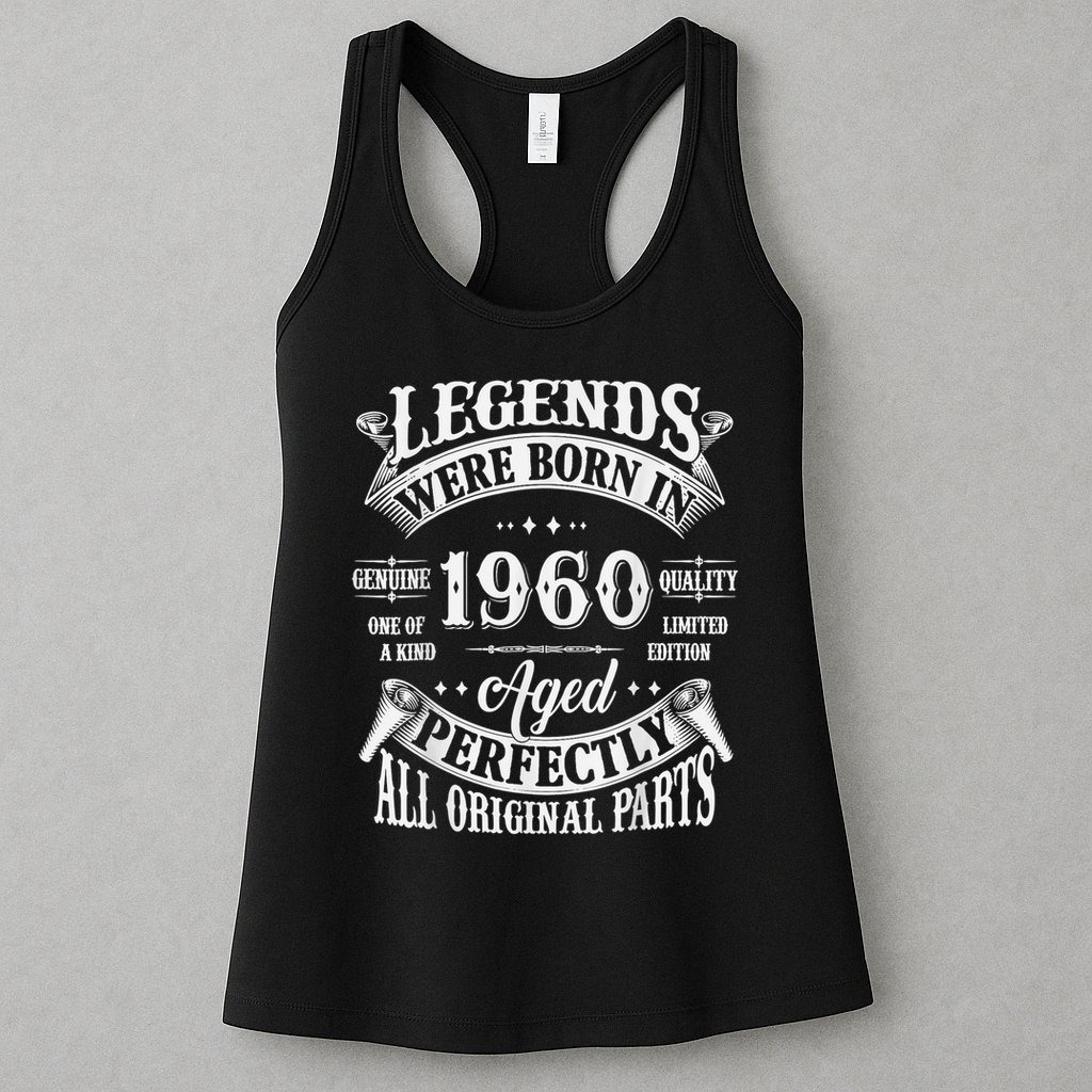 65th Birthday 65 Years Old Vintage Legends Born In 1960 Womens Tank Top