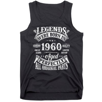 65th Birthday 65 Years Old Vintage Legends Born In 1960 Tank Top