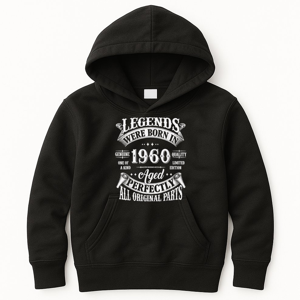 65th Birthday 65 Years Old Vintage Legends Born In 1960 Kids Hoodie