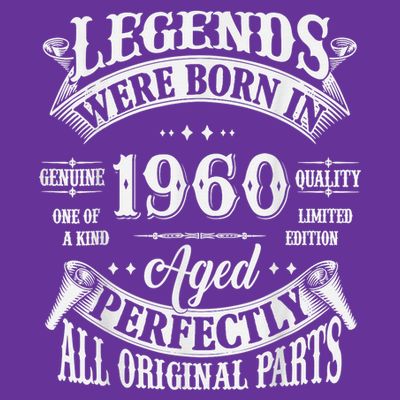 65th Birthday 65 Years Old Vintage Legends Born In 1960 T-Shirt