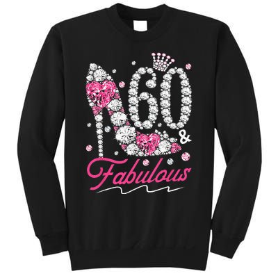 60th Birthday 60 & Fabulous Pink 60 Years Old Diamond Shoes Sweatshirt