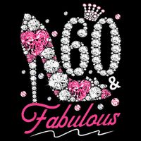 60th Birthday 60 & Fabulous Pink 60 Years Old Diamond Shoes Bucket Hat