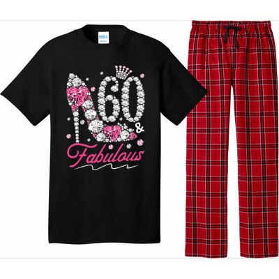 60th Birthday 60 & Fabulous Pink 60 Years Old Diamond Shoes Pajama Set