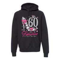 60th Birthday 60 & Fabulous Pink 60 Years Old Diamond Shoes Premium Hoodie