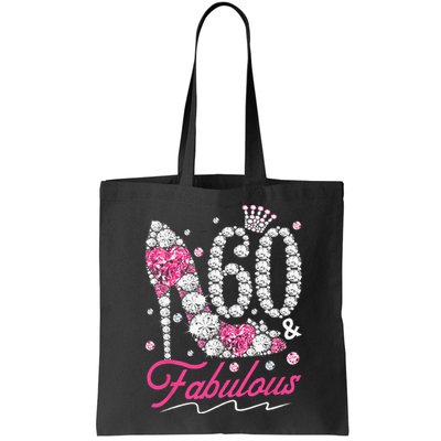 60th Birthday 60 & Fabulous Pink 60 Years Old Diamond Shoes Bag