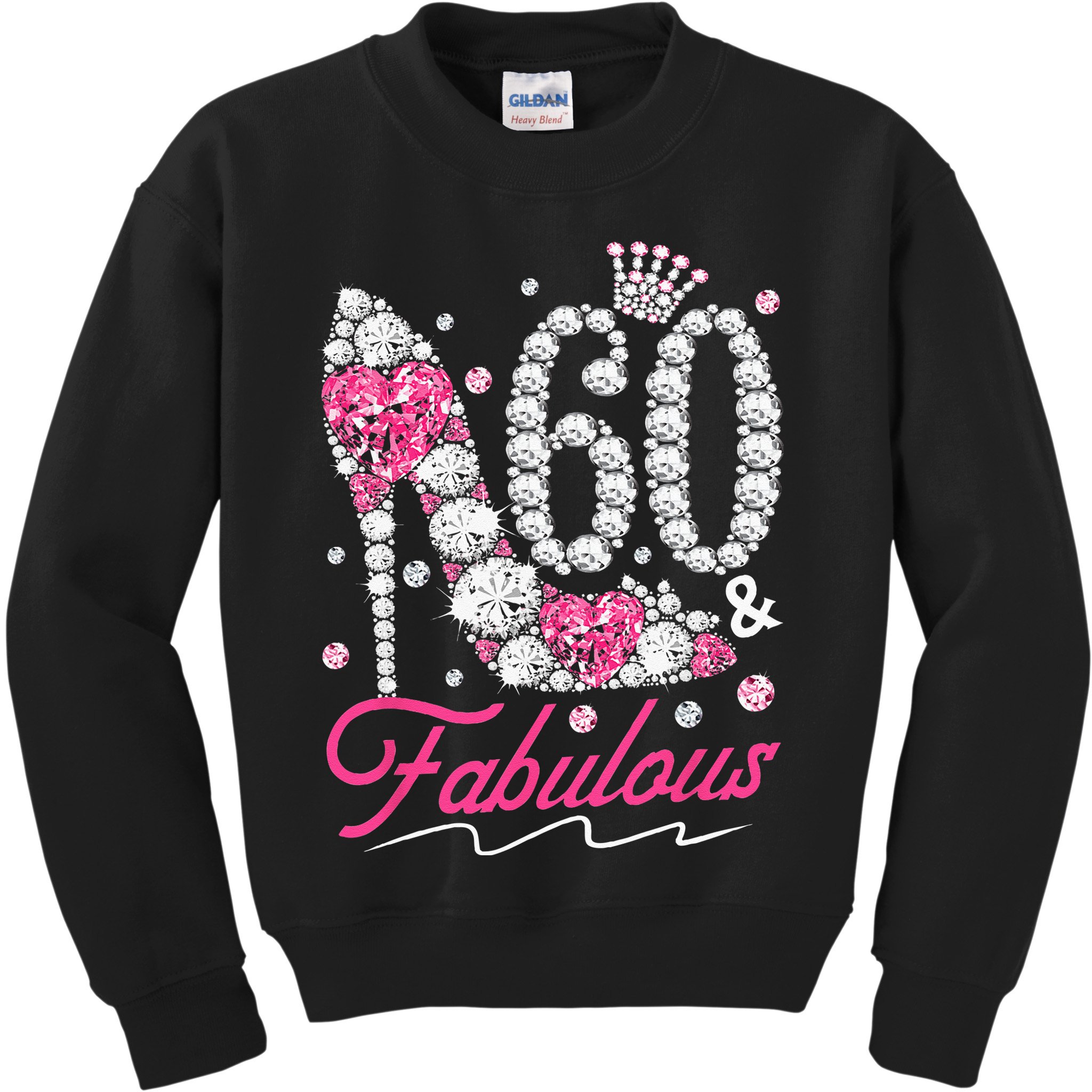 60th Birthday 60 & Fabulous Pink 60 Years Old Diamond Shoes Kids Sweatshirt