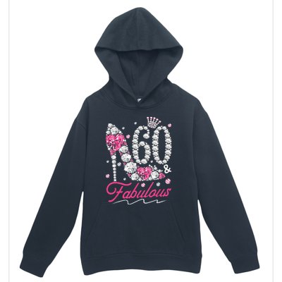 60th Birthday 60 & Fabulous Pink 60 Years Old Diamond Shoes Urban Pullover Hoodie