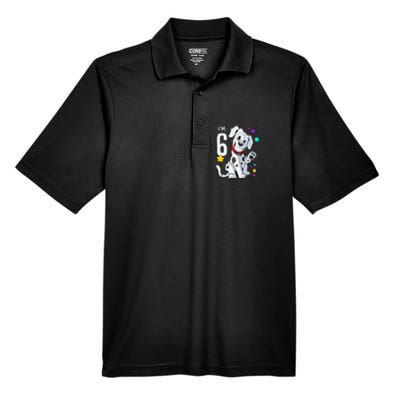 6th Birthday 6 Year Old Dalmatian Men's Origin Performance Pique Polo