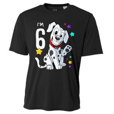 6th Birthday 6 Year Old Dalmatian Cooling Performance Crew T-Shirt